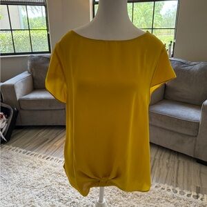 INC International Concepts Gold Short Sleeve Relaxed Blouse